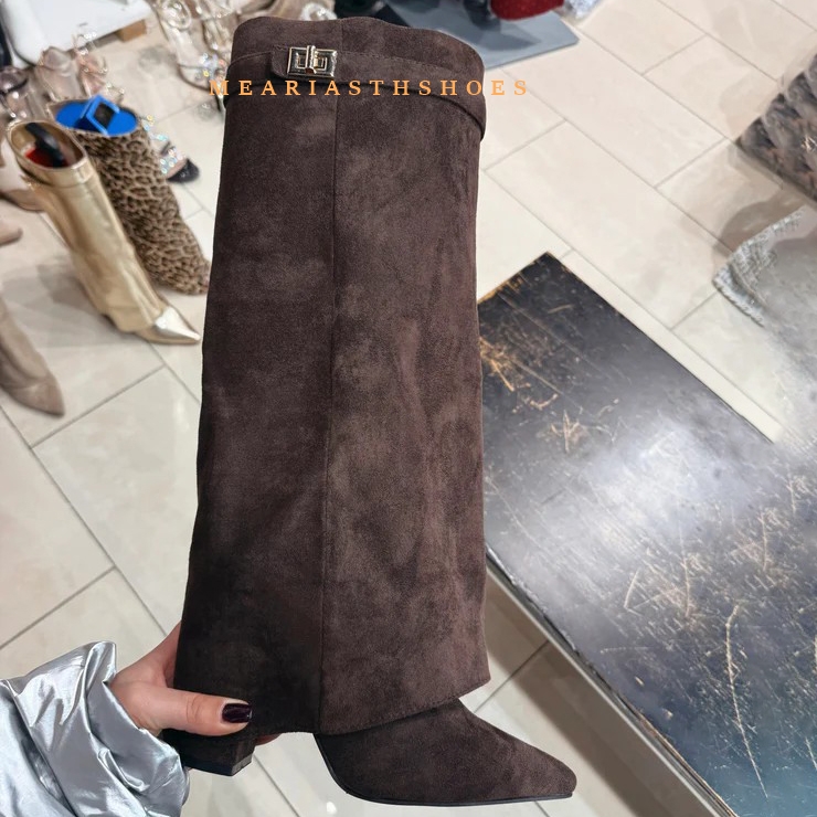 Women'S Fashion Boots 2025 - المرأة كعب مكتنز حذاء برقبة للركبة