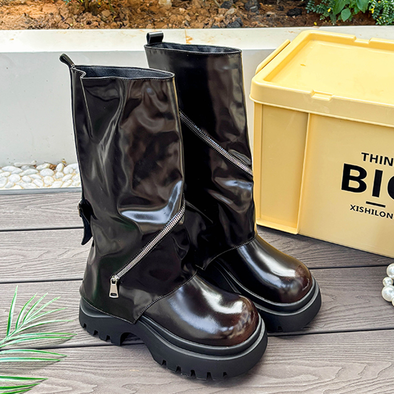 Women'S Fashion Boots 2025 - منصة الموضة أحذية من الجلد الشتاء