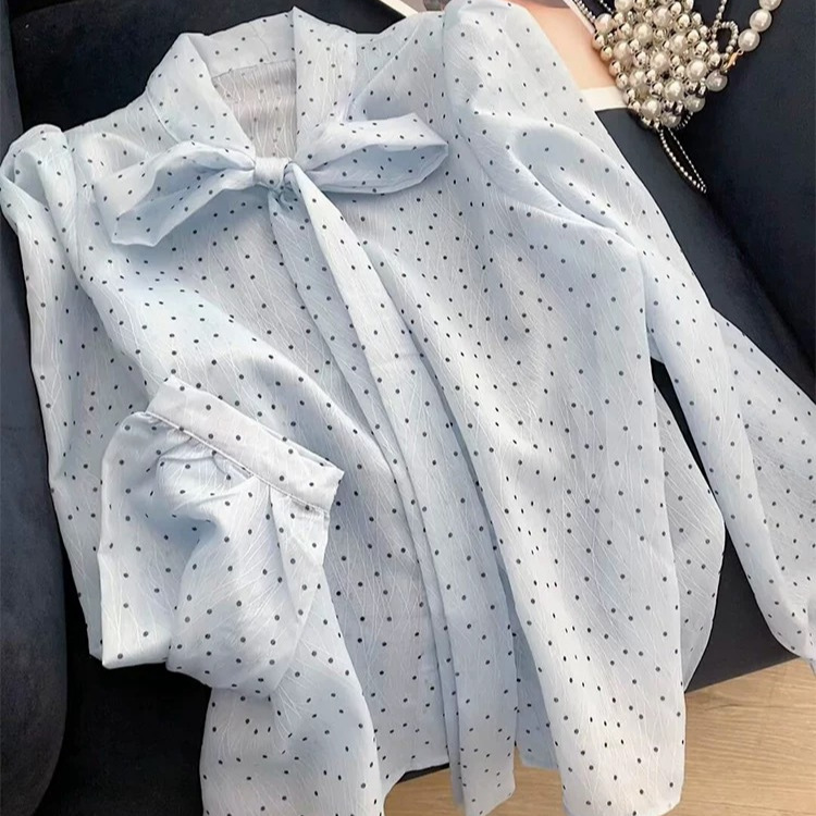 Puff Sleeve Blouse - بلوزة نسائية أنيقة للمكتب بأكمام طويلة