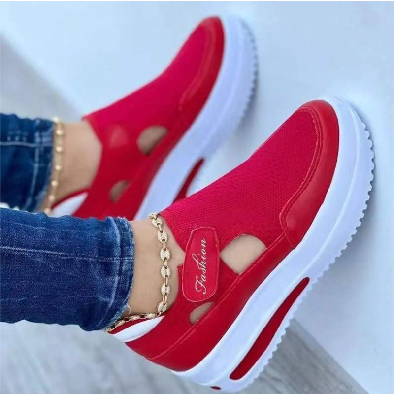 Women'S Fashion Tennis Shoes - أحذية رياضية نسائية حمراء جديدة لعام