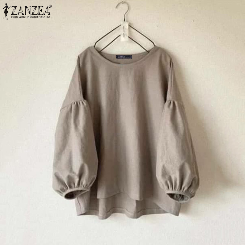 Puff Sleeve Blouse - بلوزات نسائية كاجوال من ZANZEA بمقاسات