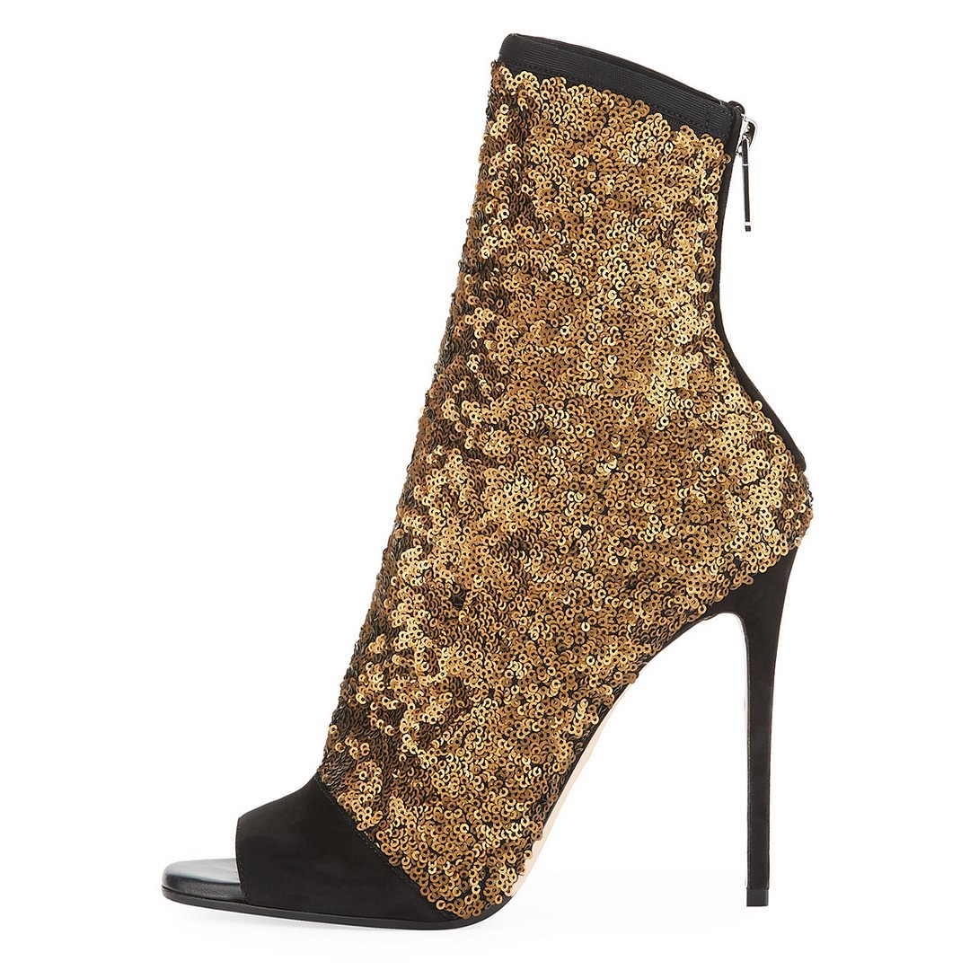 Women'S Fashion Boots - أحذية نسائية صيفية بتصميم مرقع ولامع،
