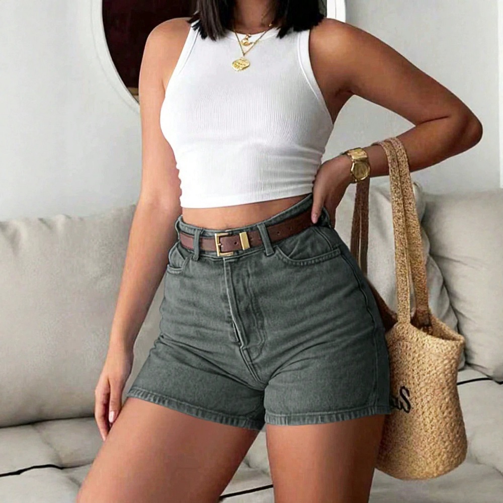 شورت جينز نسائي صيفي بخصر مرتف - مراجعة Women'S Fashion Trousers وسعره