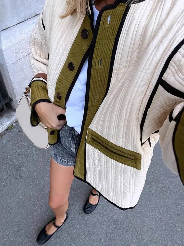 TARUXY موضة سترة قطن متباينة م - مراجعة Women'S Fashion Quilted Jacket وسعره