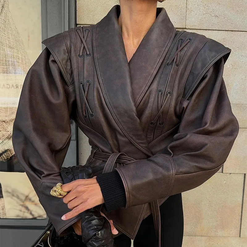 سترة جلدية نسائية للخريف بتصمي - مراجعة Women'S Fashion Quilted Jacket وسعره