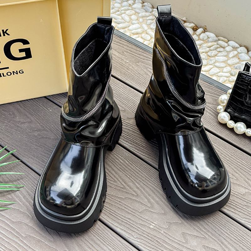 منصة الموضة أحذية من الجلد الش - مراجعة Women'S Fashion Boots 2025 وسعره