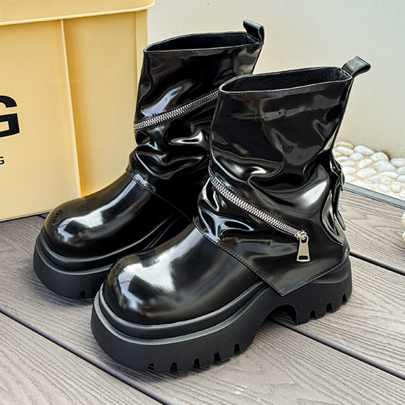 منصة الموضة أحذية من الجلد الش - مراجعة Women'S Fashion Boots 2025 وسعره