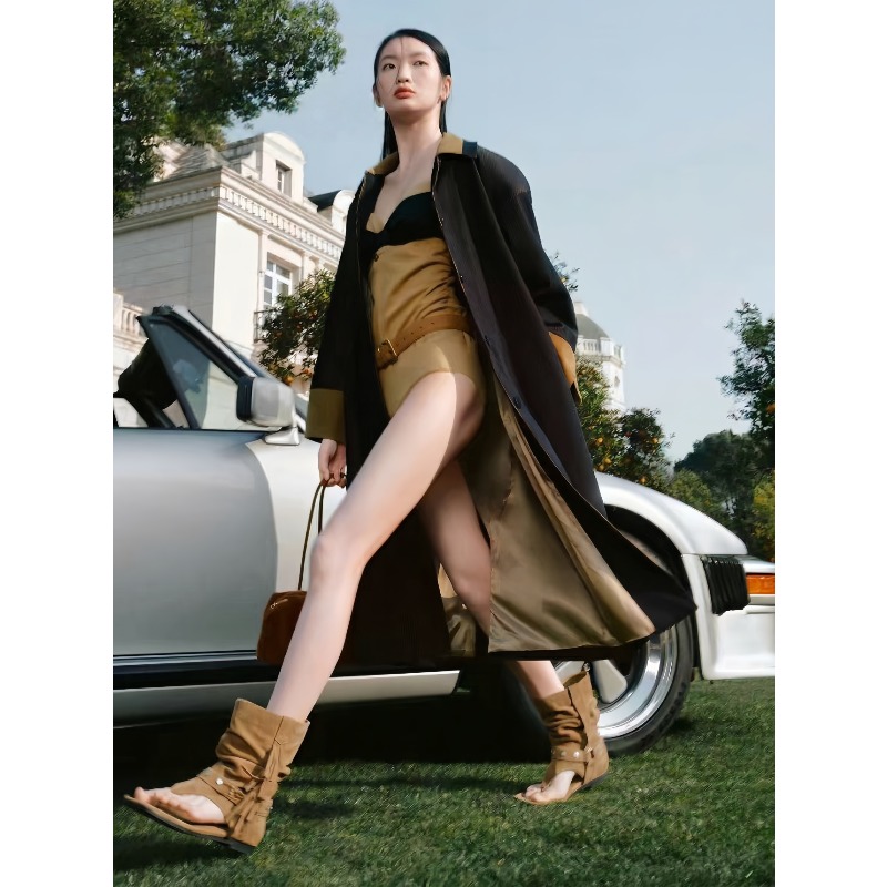 صنادل نسائية بكعب عريض ومقدمة  - مراجعة Women'S Fashion Boots وسعره