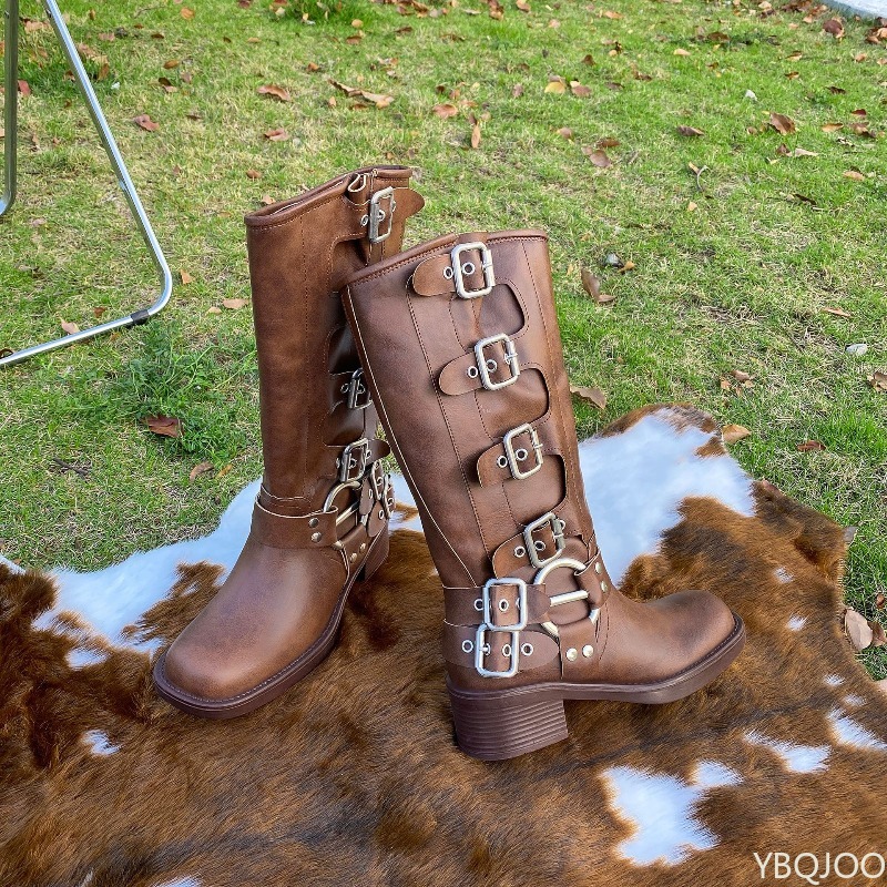 حذاء نسائي عالي بإبزيم حزام بت - مراجعة Women'S Fashion Boots 2025 وسعره