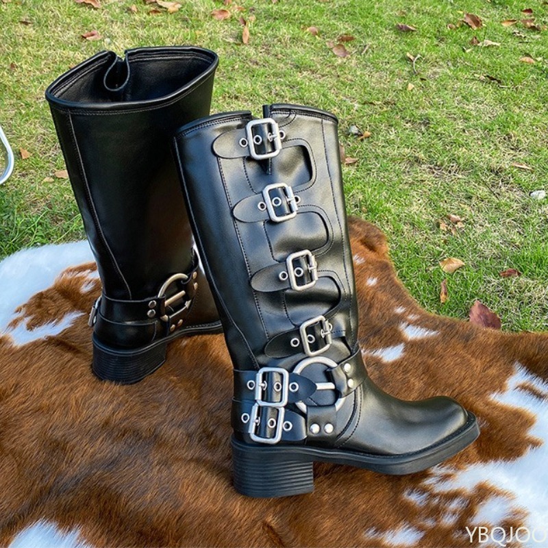حذاء نسائي عالي بإبزيم حزام بت - مراجعة Women'S Fashion Boots 2025 وسعره