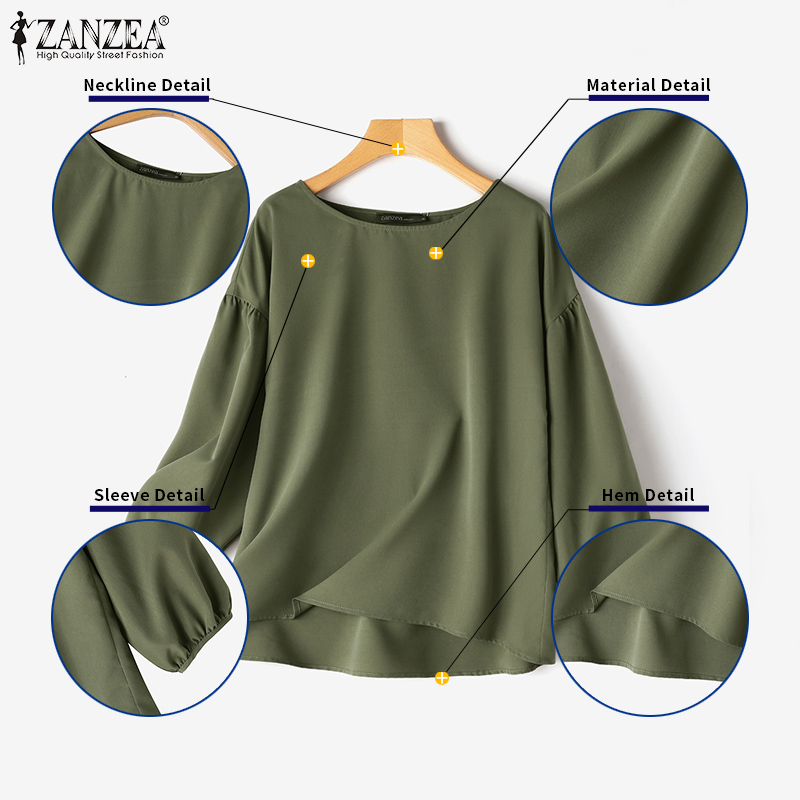 بلوزات نسائية كاجوال من ZANZEA - مراجعة Puff Sleeve Blouse وسعره