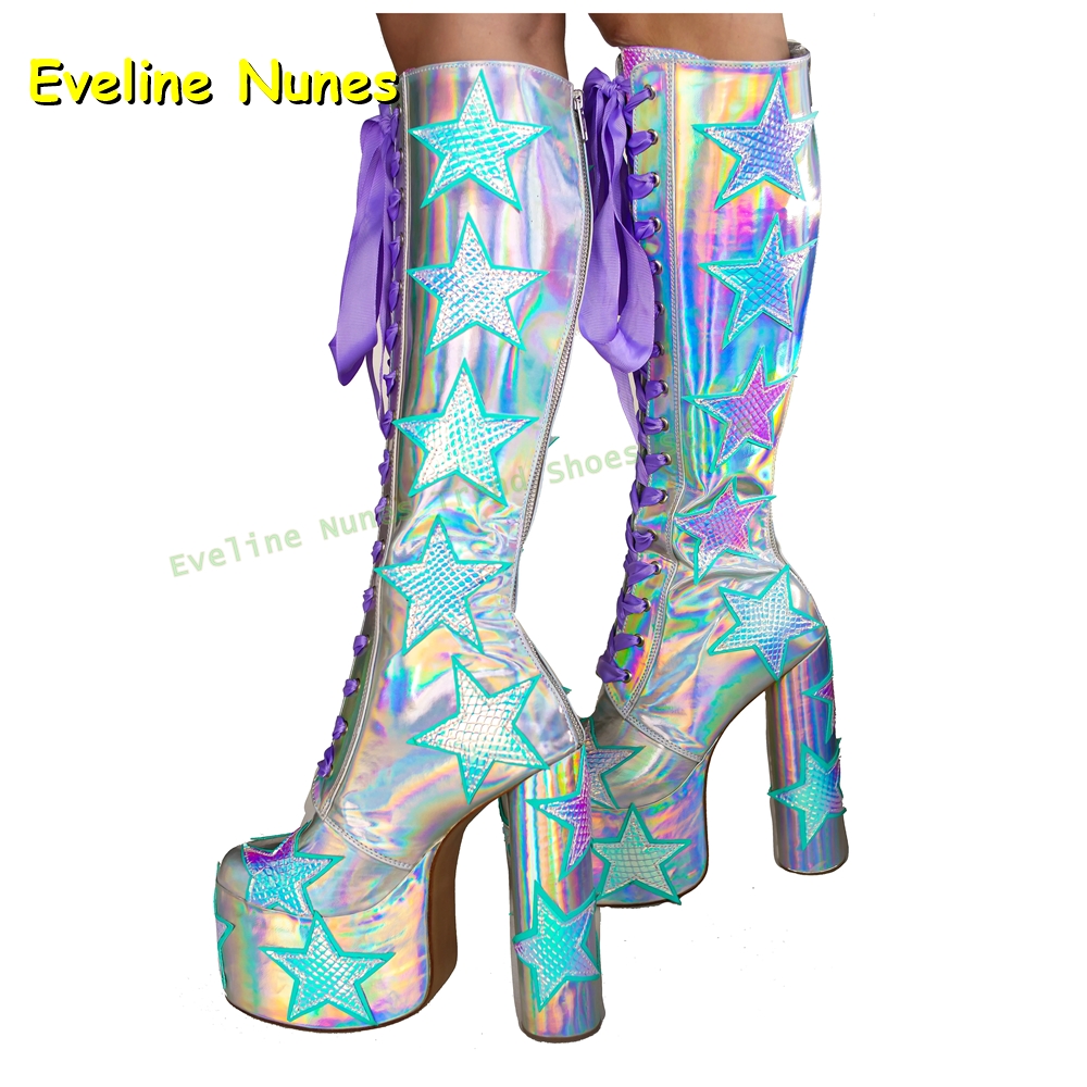 نجمة طباعة متعدد الألوان منصة  - مراجعة Women'S Fashion Boots 2025 وسعره