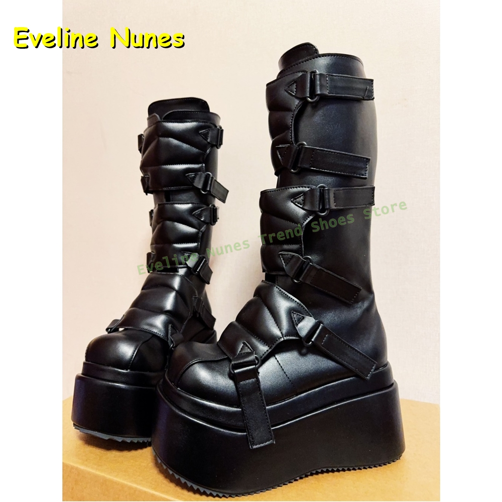 أسود مشبك Cyberpunk Y2K حذاء ب - مراجعة Women'S Fashion Boots 2025 وسعره